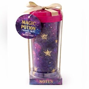 Tri-Coastal Design Magic Travel Mug Galaxy Stars Tumbler + Memo Pad Gift Set NWT